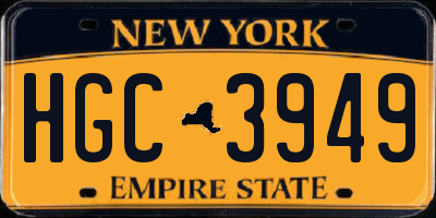NY license plate HGC3949
