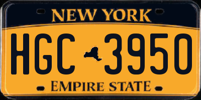 NY license plate HGC3950