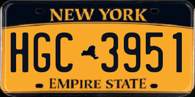NY license plate HGC3951