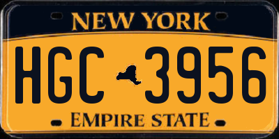 NY license plate HGC3956