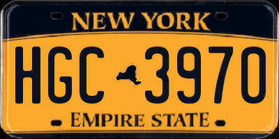 NY license plate HGC3970