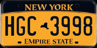 NY license plate HGC3998