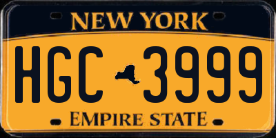 NY license plate HGC3999