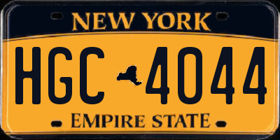 NY license plate HGC4044