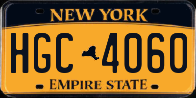 NY license plate HGC4060