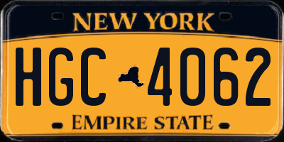 NY license plate HGC4062