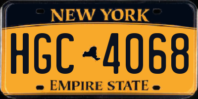 NY license plate HGC4068
