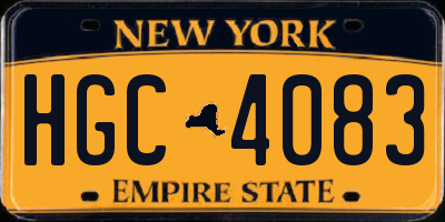 NY license plate HGC4083