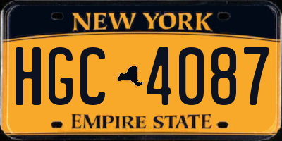 NY license plate HGC4087