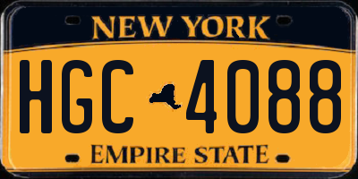 NY license plate HGC4088