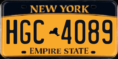 NY license plate HGC4089