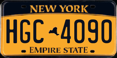 NY license plate HGC4090