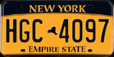 NY license plate HGC4097