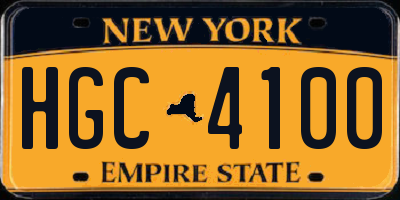 NY license plate HGC4100