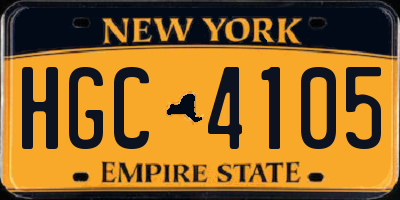 NY license plate HGC4105