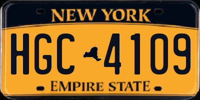 NY license plate HGC4109