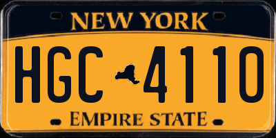 NY license plate HGC4110