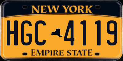 NY license plate HGC4119