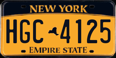 NY license plate HGC4125