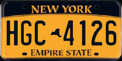 NY license plate HGC4126