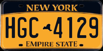NY license plate HGC4129