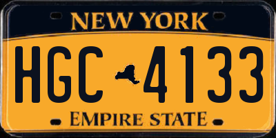 NY license plate HGC4133