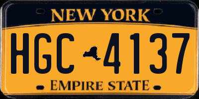 NY license plate HGC4137