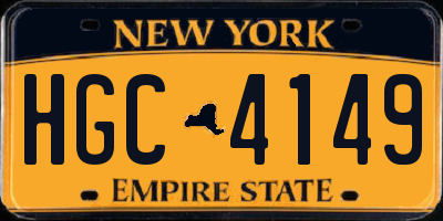 NY license plate HGC4149