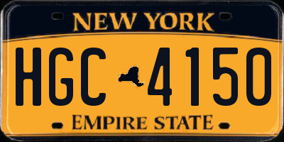 NY license plate HGC4150