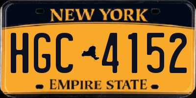 NY license plate HGC4152