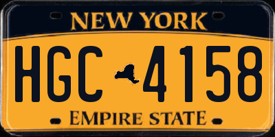 NY license plate HGC4158