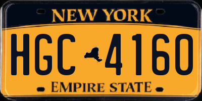 NY license plate HGC4160