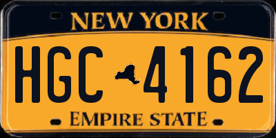 NY license plate HGC4162