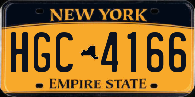 NY license plate HGC4166
