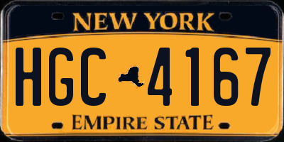 NY license plate HGC4167