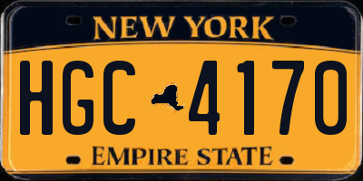 NY license plate HGC4170