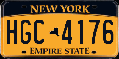 NY license plate HGC4176