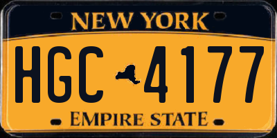 NY license plate HGC4177