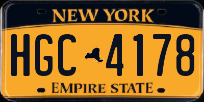 NY license plate HGC4178