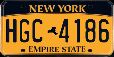 NY license plate HGC4186