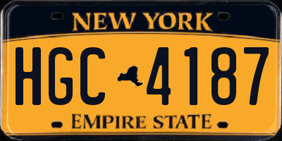 NY license plate HGC4187
