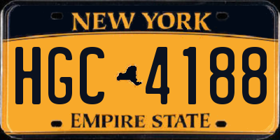 NY license plate HGC4188