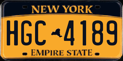 NY license plate HGC4189