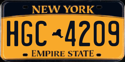 NY license plate HGC4209