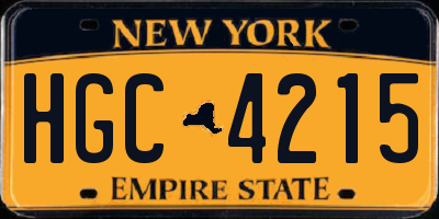NY license plate HGC4215