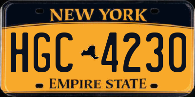 NY license plate HGC4230