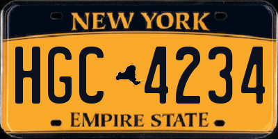 NY license plate HGC4234