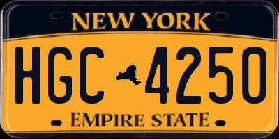 NY license plate HGC4250