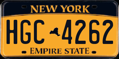NY license plate HGC4262