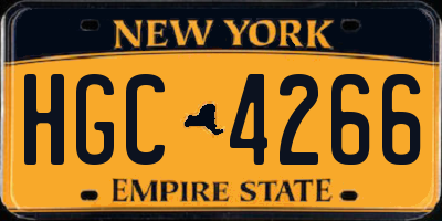 NY license plate HGC4266